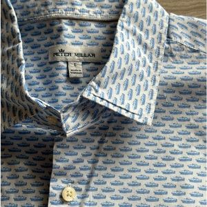 Peter Millar Short Sleeve Button Down Car Print